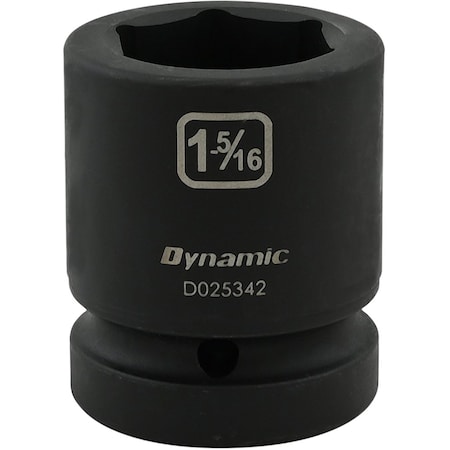 Dynamic 1" Drive Standard Socket, Black Phosphate, Tools 1-5/16" X 1" Drive, 6 Point Standard Length D025342